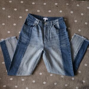 K/lab 2 Color Blue Denim Women's Jeans Size 6|Straight leg/Mom Jeans|Frayed